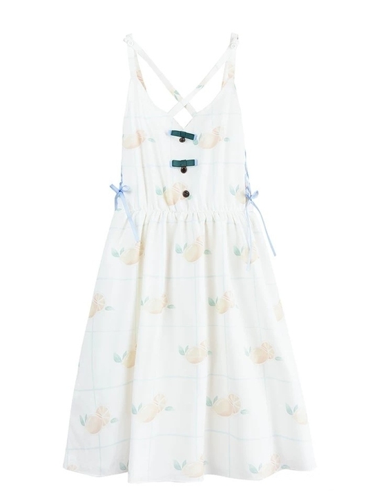 原创设计森女部落无袖吊带裙少女连衣裙甜美A...