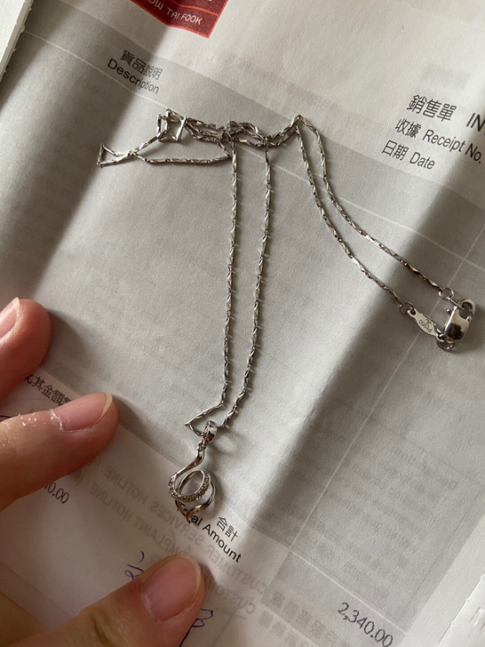 周大福钻石吊坠铂金项链！！！非周六福、周大...