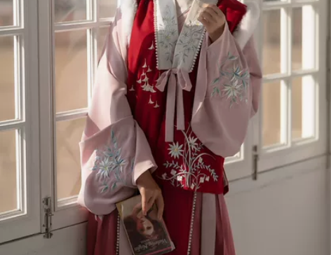 包邮出风来榕下原创小鹿明制交领袄裙汉服半袖...