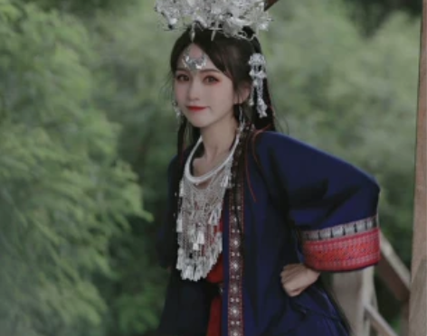 三千国风院苗疆异域苗族项圈新款短裙民族风原...
