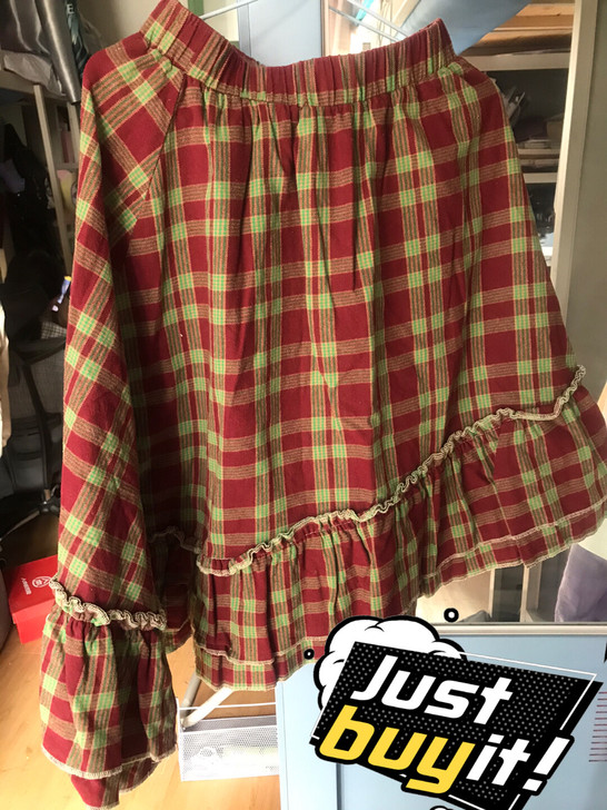 sablesmoke复古红绿半身裙