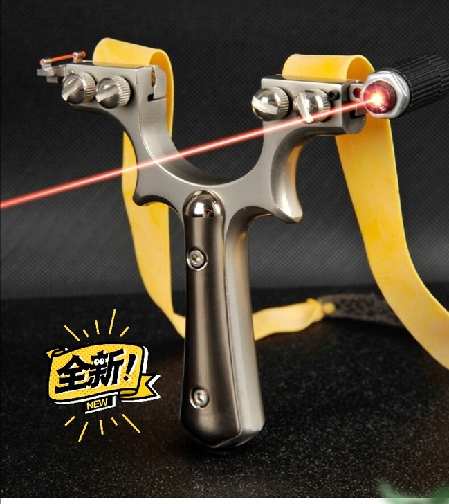 出几把带激光瞄的弹弓，带短拉距皮筋一副，二...