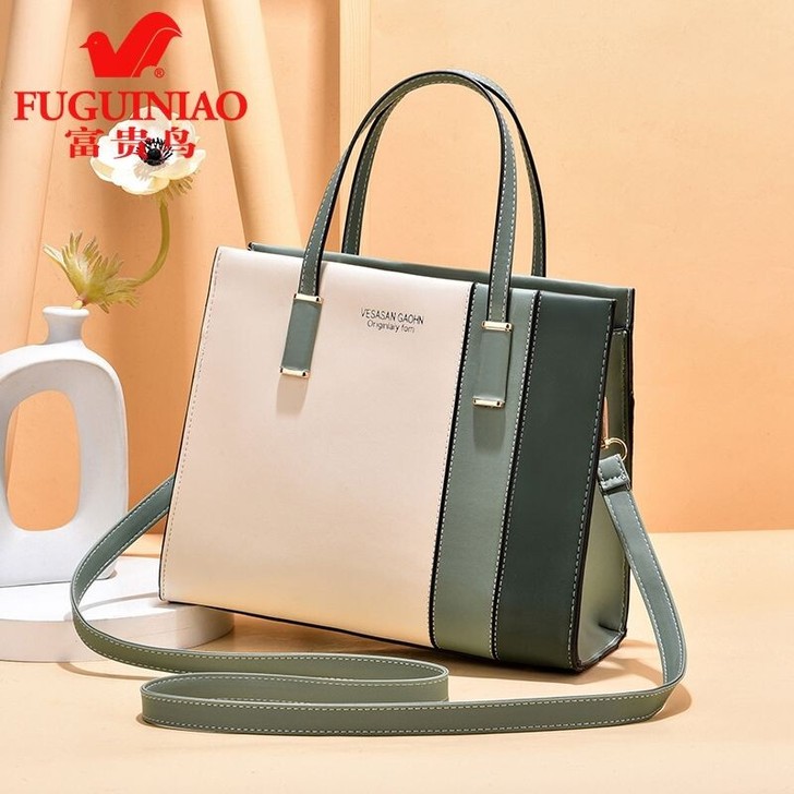 富贵鸟正品大容量包包2020新款时尚撞色女...