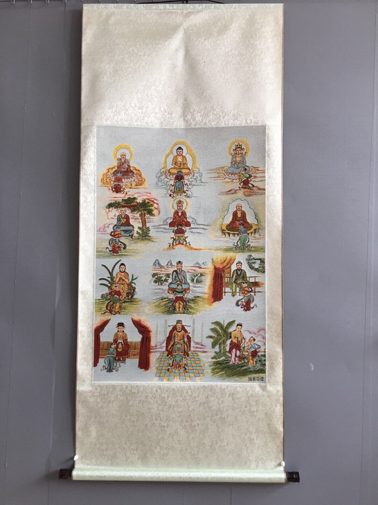 刺绣画 满堂佛唐卡佛菩萨画像 玄关客厅挂画