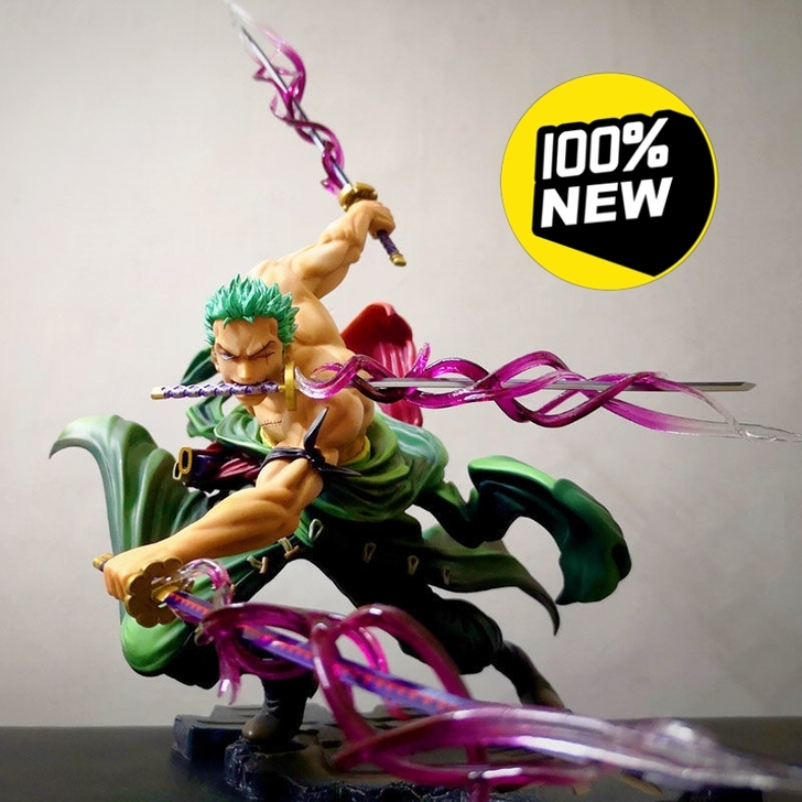 优质版海贼王手办三千世界索隆三刀流摆件车载...