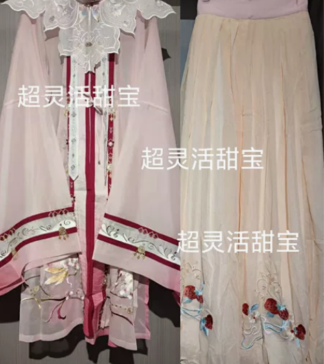 都城南庄人面桃花粉色绣花渐变明制汉服劲合一...