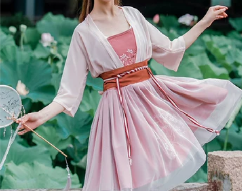 汉服女中国风改良小个子连衣裙短款古装日常齐...