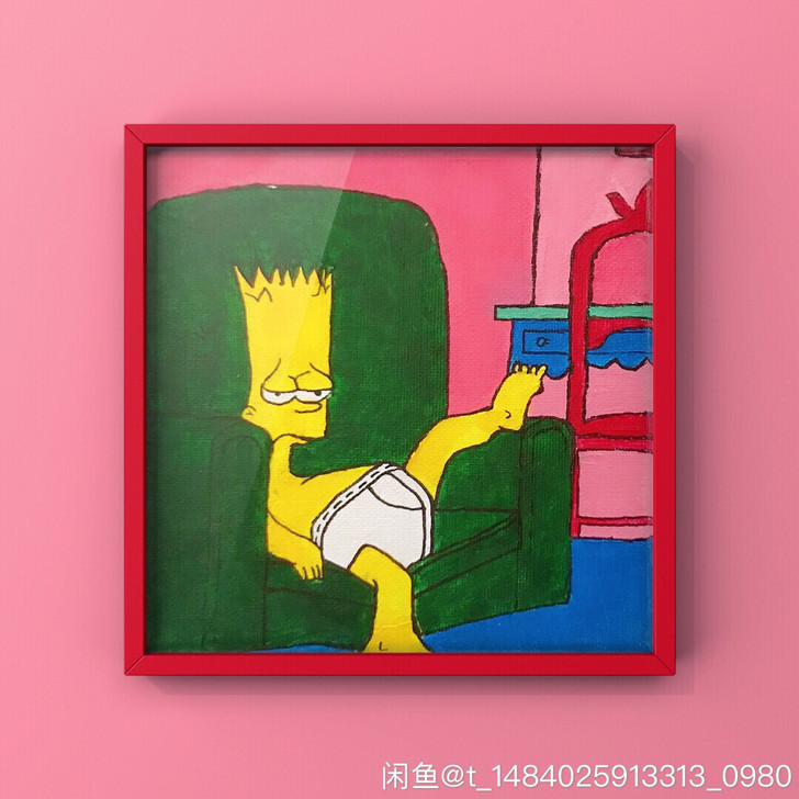 装饰画kaws挂画 全新超可爱壁画手绘油画...