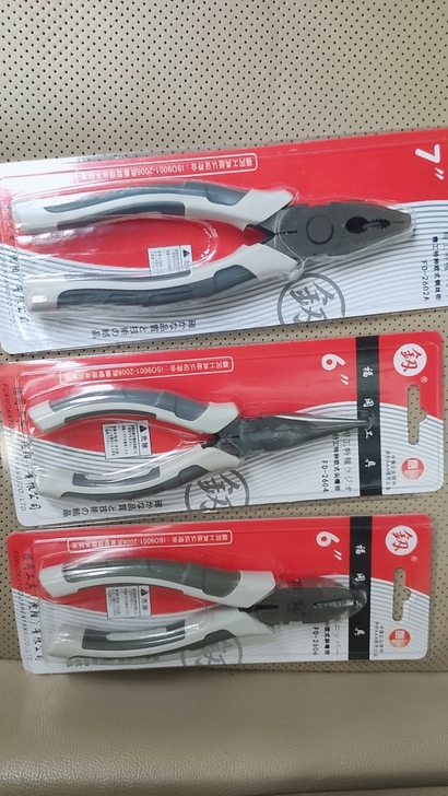 日本福冈工业级老虎钳6寸多功能钢丝钳8寸万...