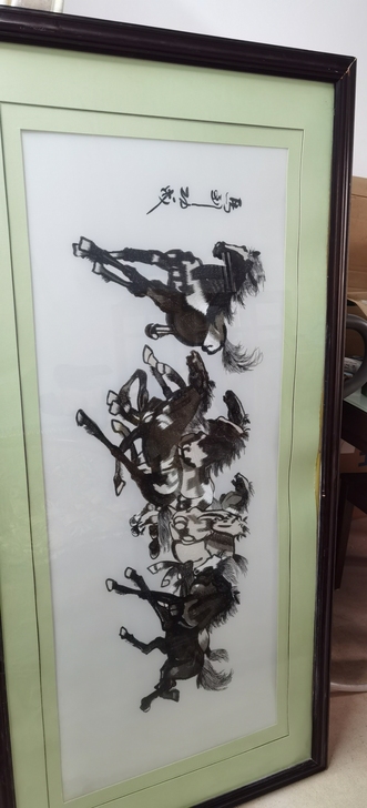 160*80机器刺绣画一幅