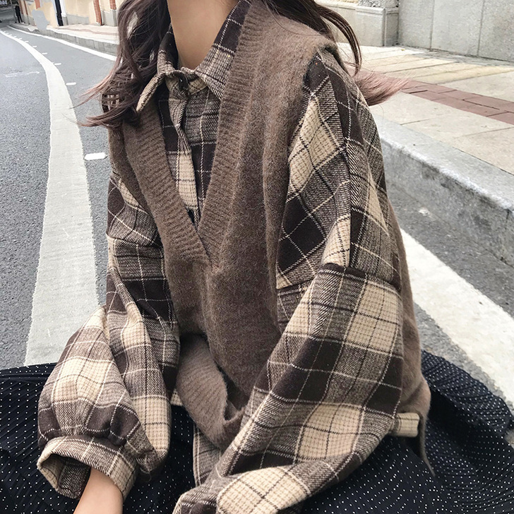 学院风毛针织衫，可单穿可搭配
