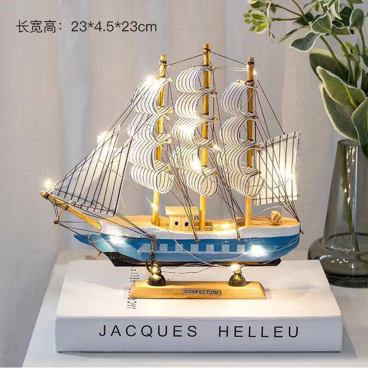 一帆风顺帆船模型摆件客厅房间装饰品生日礼物...