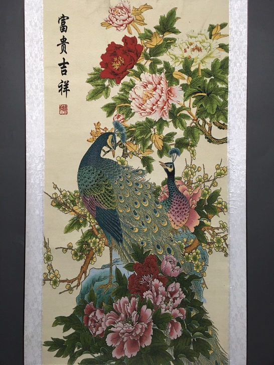 编号:GH002 批发中堂刺绣画 中堂花鸟...