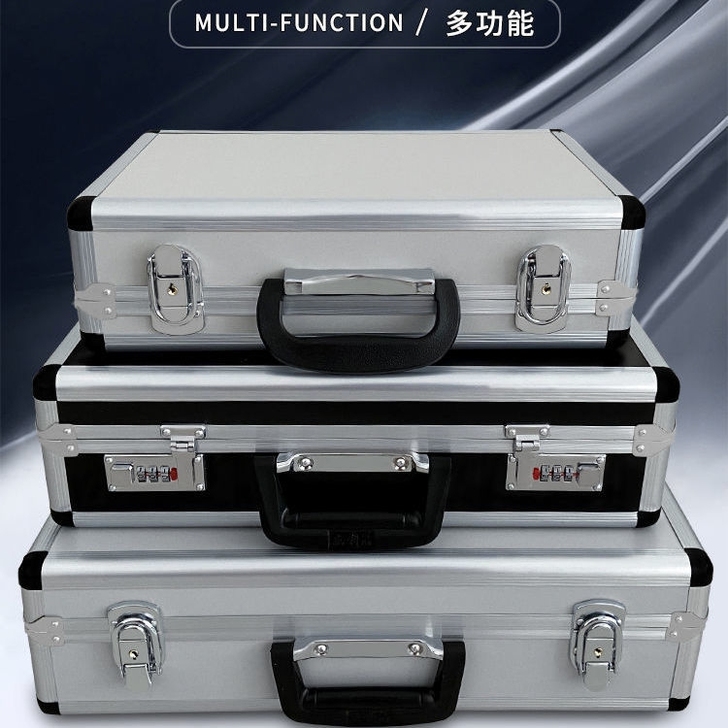 箱子收纳铝合金密码锁箱手提文件书本整理箱医...