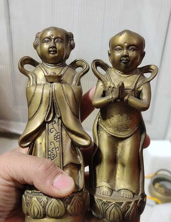 有些年份 铜佛像 铜器 善财童子 金童玉女...