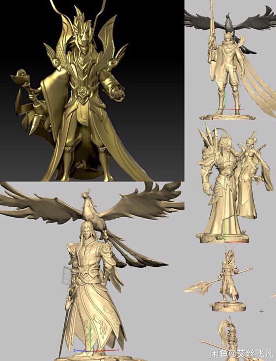 王者荣耀合集stl文件 王者荣耀模型手办s...