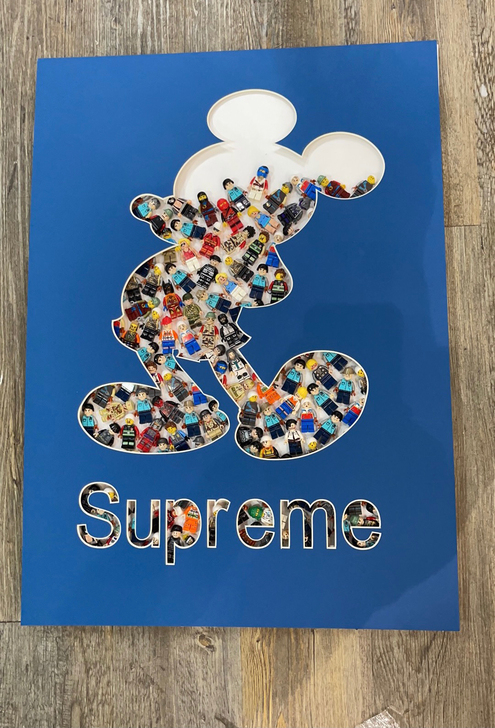 新品实物米老鼠kaws装饰画快乐高级积木卡...