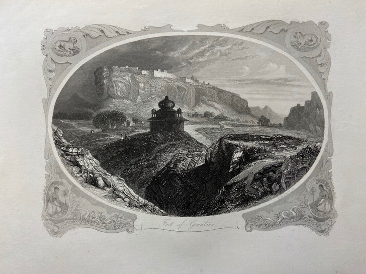 西洋古董版画 1850年钢版画。雕刻细致，...