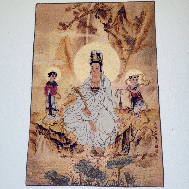 精美宗教佛教唐卡刺绣画 如意观音菩萨像 客...