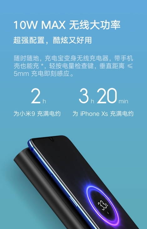 【薇娅推荐】小米无线充电宝10000毫安青...