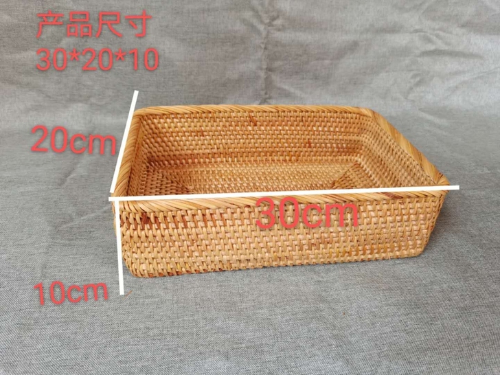 越南藤条纯手工编织收纳筐储物筐桌面整理收纳...