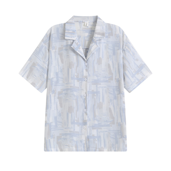 夏季新款衬衫女外穿宽松设计感小众宽松港味复...