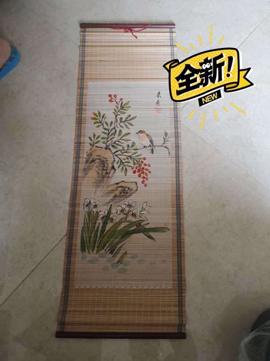 长1米，宽30厘米。竹制工艺画。