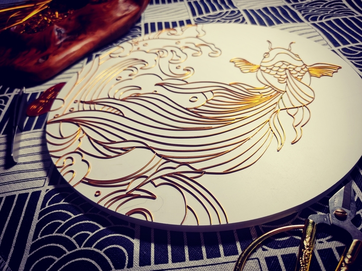 景泰蓝工艺画掐丝珐琅画吉祥画鱼