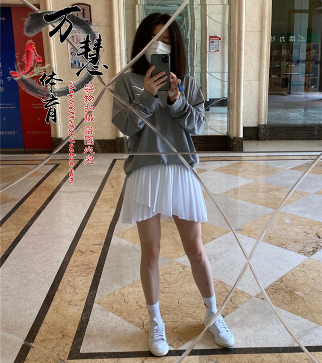 Nike耐克复古百褶裙 打底裤防走光半身裙...