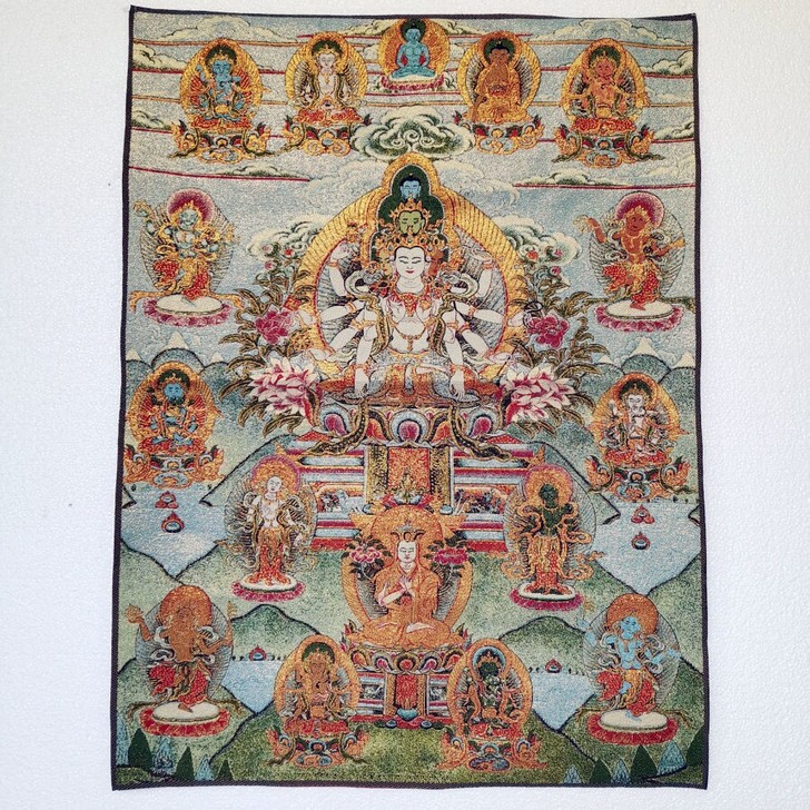 西藏密宗佛像 宗教唐卡刺绣画千手观音装饰画...