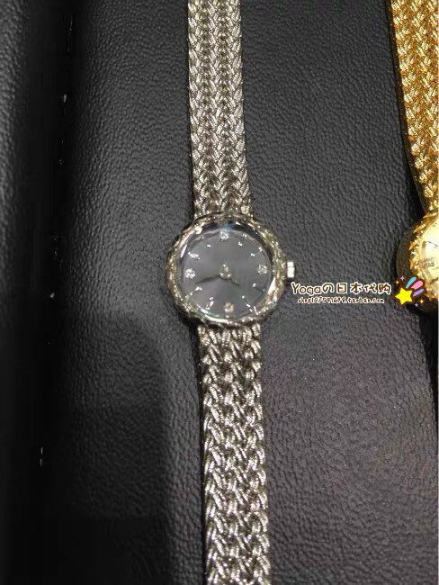 agete经典款复古钻石镀金手表女表 银色...