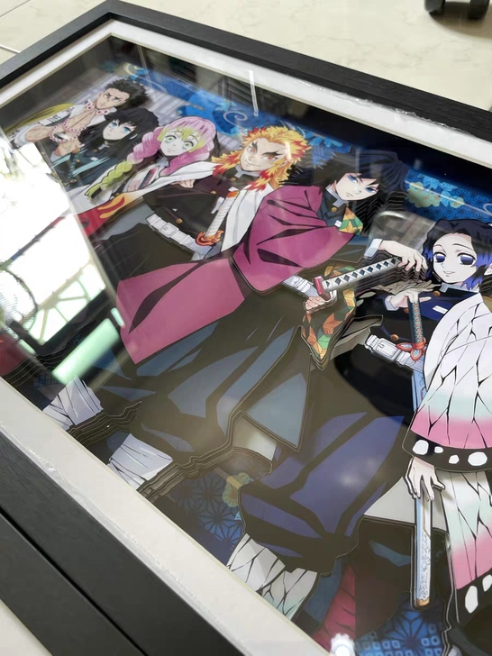 【出】鬼灭之刃九柱装饰立体画富冈义勇蝴蝶忍...