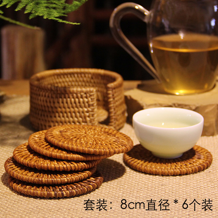 【狂欢价】容山堂 藤编茶杯垫杯托紫砂壶垫垫...