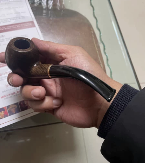 【包邮】实木烟斗全套男士老式传统黑檀木烟杆...