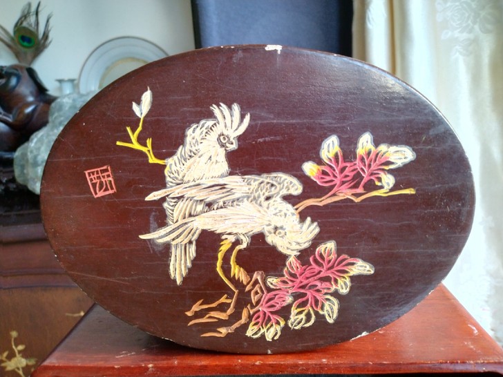 民国木漆珠宝锦盒,手工制作,雕刻画精美,有...