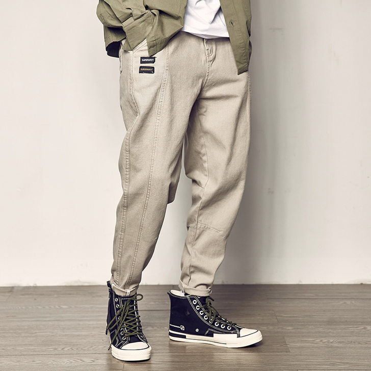 MANSWAY秋季新款修身小直脚休闲裤男i...