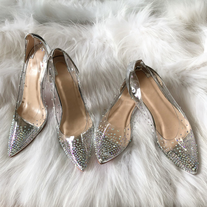 金金酷酷哒 2019夏季新款凉鞋透明银色高...