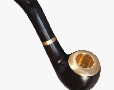 手工实木乌木小烟斗老式旱烟袋锅子过滤弯式男...