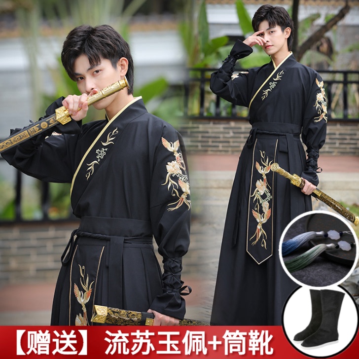 汉服男古风武侠剑客男士帅气学生班服套装中国...
