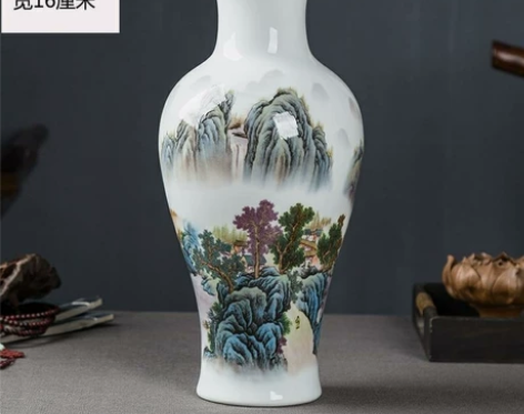 亏本送木底座景德镇陶瓷器花瓶家居装饰品工艺...