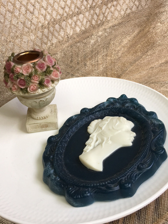 古董雕刻画手绘烛台vintage艺术品收藏...