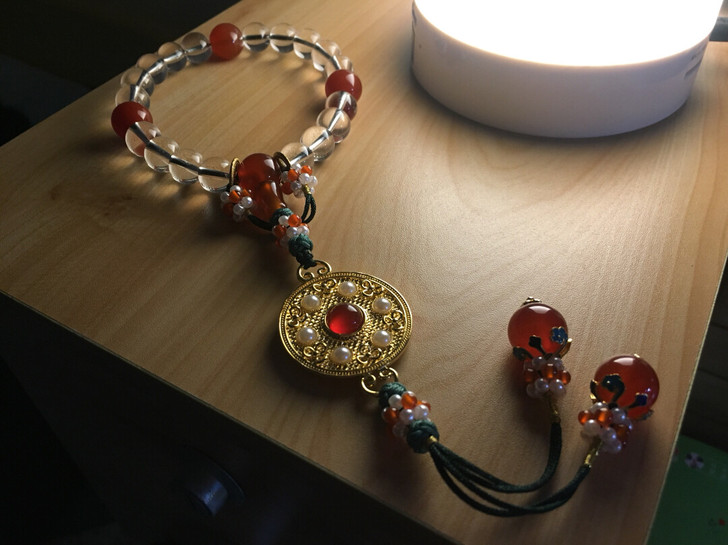 自制高工艺品质延禧攻略富察皇后白水晶红玛瑙...