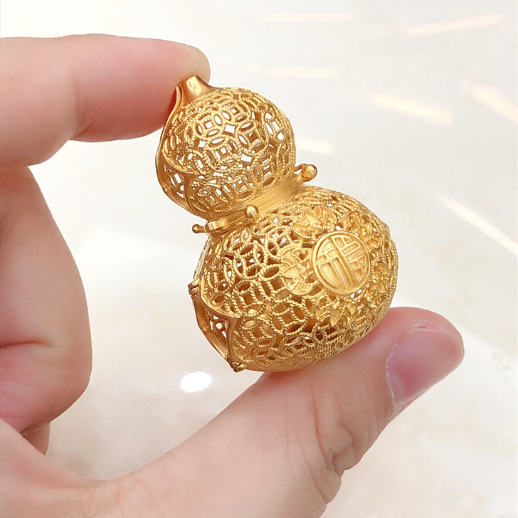 CTF周大福 足金999黄金镂空葫芦 重工...
