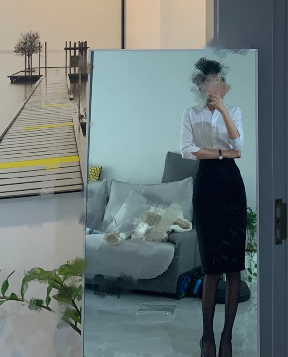 职业半身裙黑色棉质修身款百搭气质裙