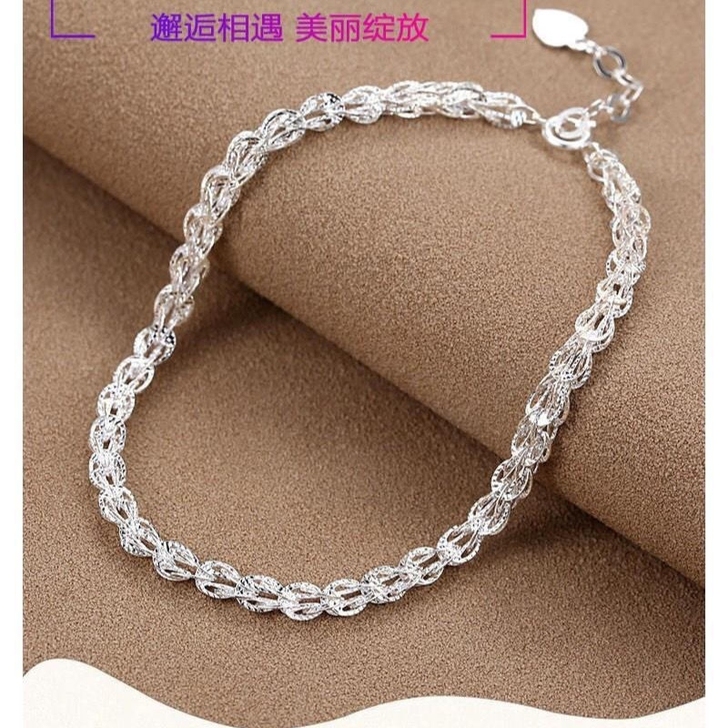 纯银手链999特色工艺999纯银凤尾链纯银...