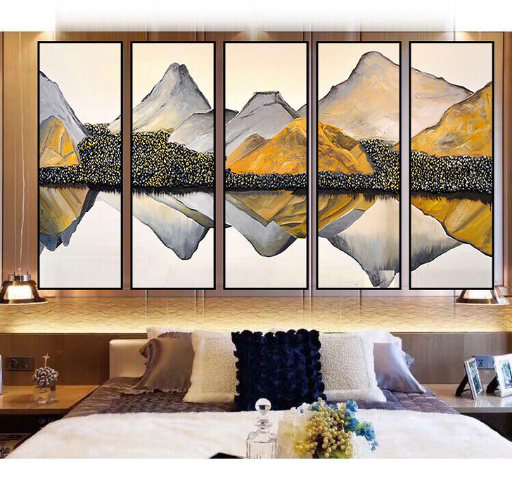 工厂直销五联画现代简约挂画客厅沙发背景多联...