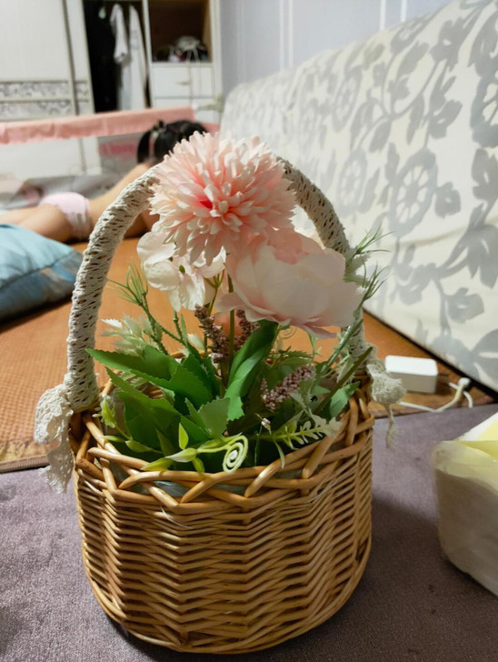 花店清仓，处理手提编织花篮50个