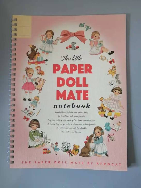 韩国afrocat 可爱娃娃线圈大号横线本...