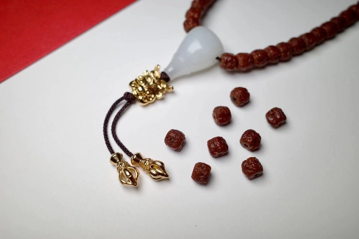 意大利8K金金刚杵弟子珠，配串精神，点睛之...