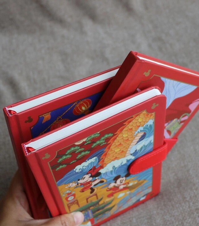 迪士尼中国红烫金米老鼠 磁扣 disney...